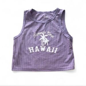 Purple Sleeveless Crop Top